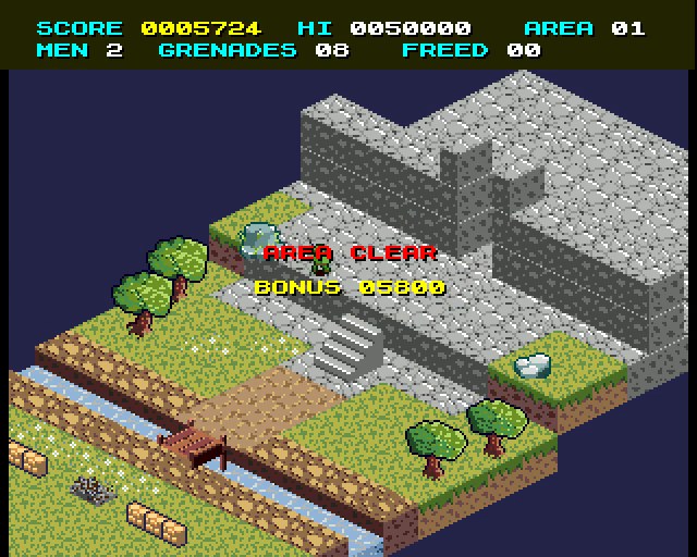 AREA CLEAR and the bonus shown over the fortress plateau