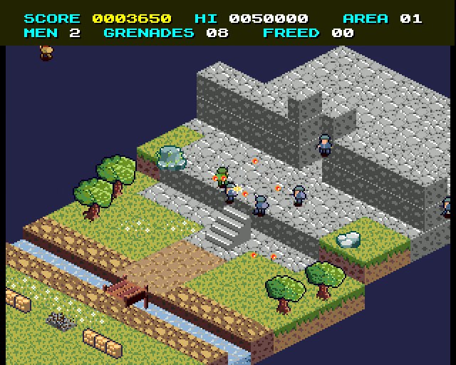 A firefight on the plateau, a blast among the enemy soldiers