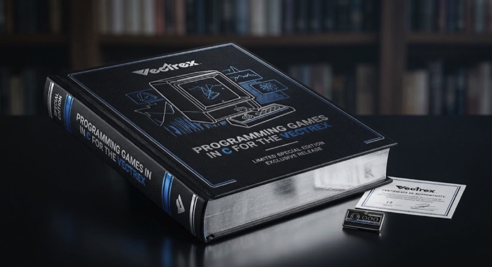 VECTREX MASTERY, a hardcover book, with a certificate of authenticity and a Vectrex cartridge